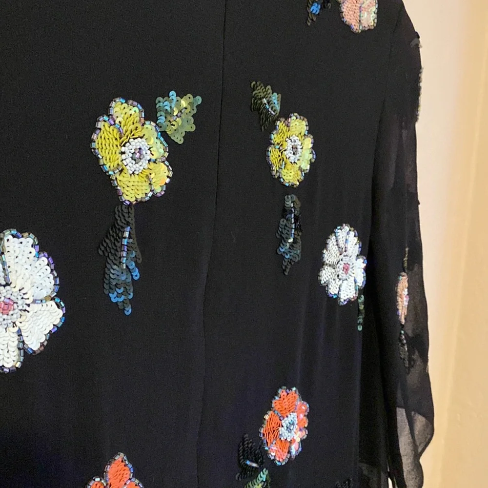 Needle&thread embellished black floral Locket dress size 2 - Picture 11 of 13